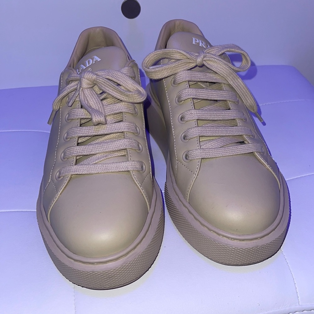 Prada leather sole sneakers